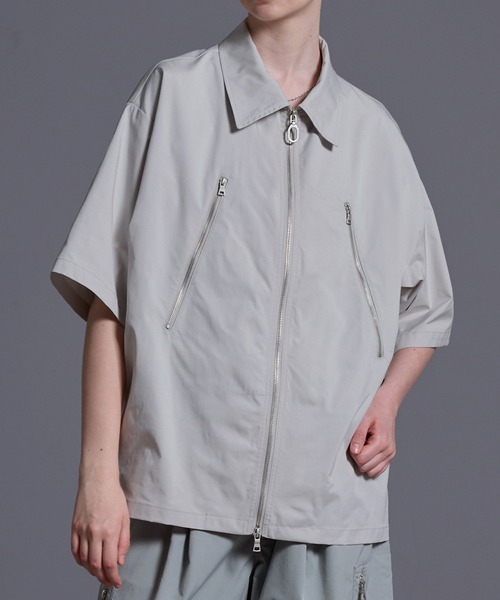 ジップデザイン ナイロンシャツジャケット（シャツ/ブラウス）｜Loose/ルース（ルース）