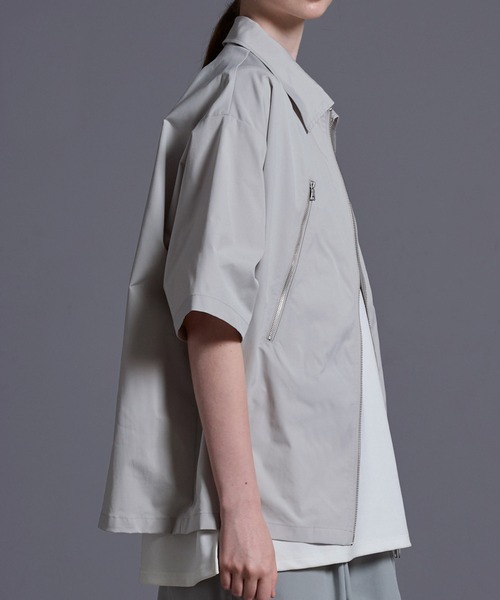 ジップデザイン ナイロンシャツジャケット（シャツ/ブラウス）｜Loose/ルース（ルース）