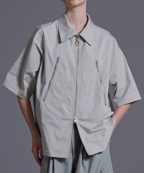 ジップデザイン ナイロンシャツジャケット（シャツ/ブラウス）｜Loose/ルース（ルース）