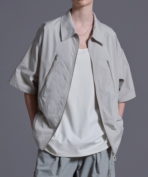 ジップデザイン ナイロンシャツジャケット（シャツ/ブラウス）｜Loose/ルース（ルース）