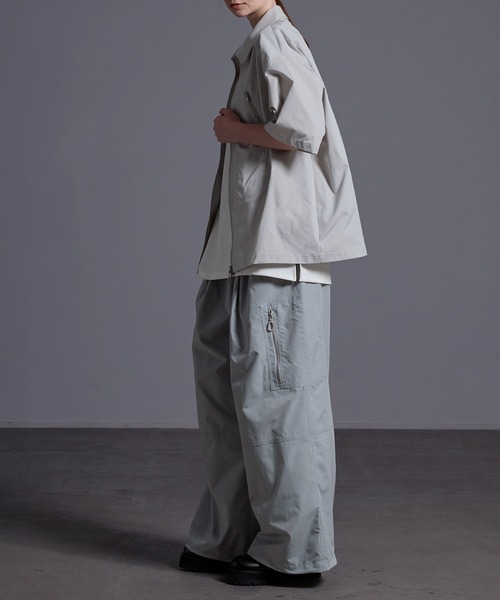 ジップデザイン ナイロンシャツジャケット（シャツ/ブラウス）｜Loose/ルース（ルース）