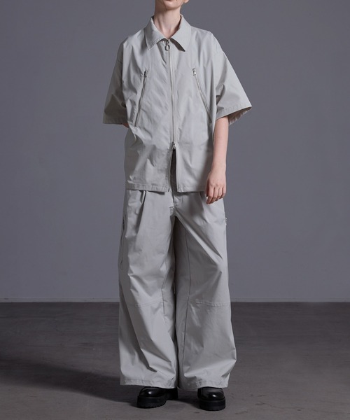 ジップデザイン ナイロンシャツジャケット（シャツ/ブラウス）｜Loose/ルース（ルース）