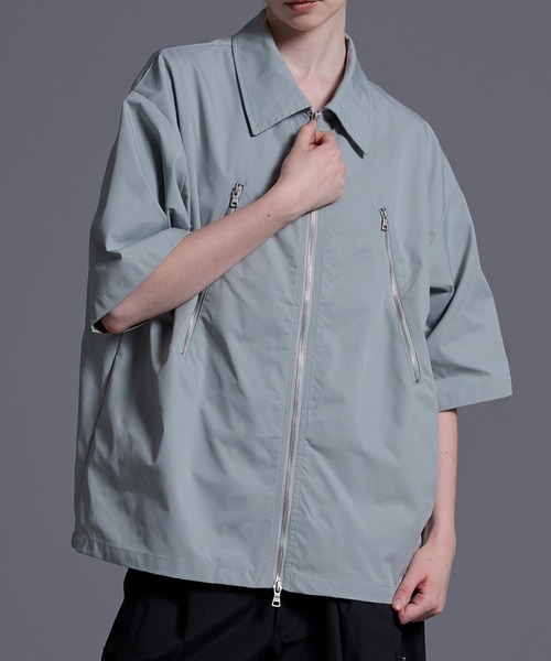 ジップデザイン ナイロンシャツジャケット（シャツ/ブラウス）｜Loose/ルース（ルース）