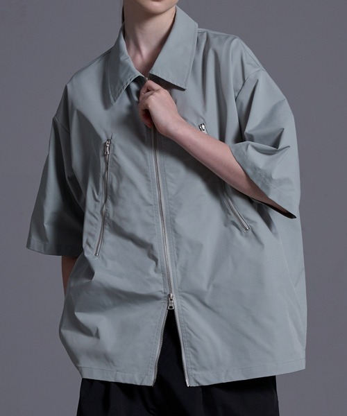 ジップデザイン ナイロンシャツジャケット（シャツ/ブラウス）｜Loose/ルース（ルース）