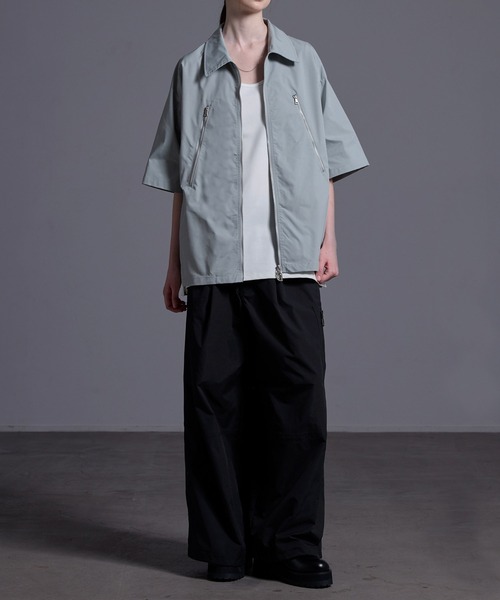 ジップデザイン ナイロンシャツジャケット（シャツ/ブラウス）｜Loose/ルース（ルース）