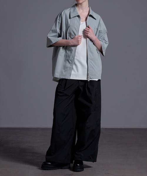 ジップデザイン ナイロンシャツジャケット（シャツ/ブラウス）｜Loose/ルース（ルース）