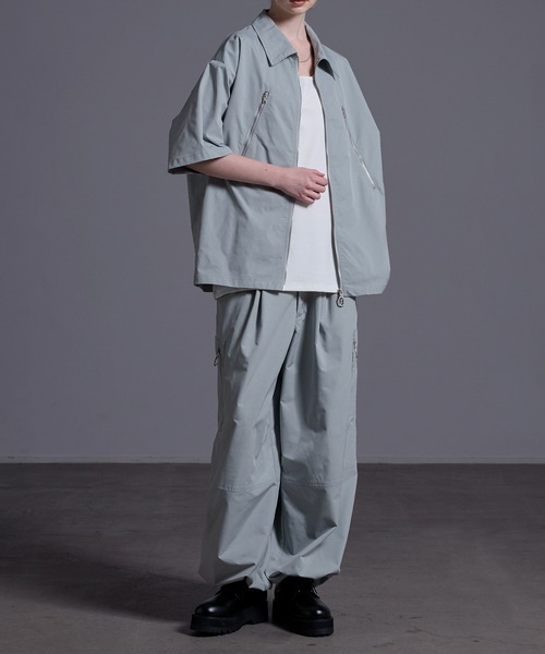 ジップデザイン ナイロンシャツジャケット（シャツ/ブラウス）｜Loose/ルース（ルース）