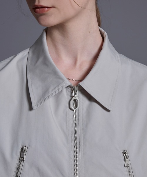 ジップデザイン ナイロンシャツジャケット（シャツ/ブラウス）｜Loose/ルース（ルース）