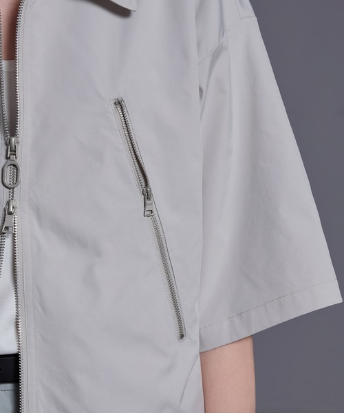 ジップデザイン ナイロンシャツジャケット（シャツ/ブラウス）｜Loose/ルース（ルース）