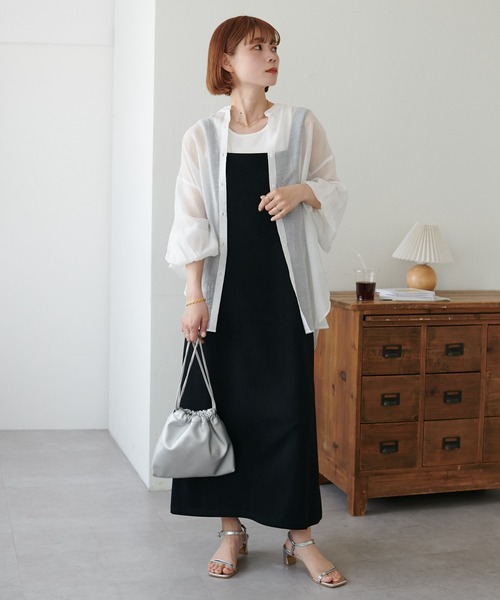 DISCOAT(ディスコート)の「【WEB限定】カットサロペットワンピース(ワンピース・レディース・チャコールグレー/ブラック・MEDIUM)」の4枚目の写真