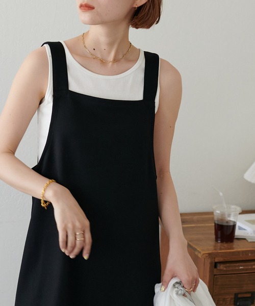 DISCOAT(ディスコート)の「【WEB限定】カットサロペットワンピース(ワンピース・レディース・チャコールグレー/ブラック・MEDIUM)」の11枚目の写真