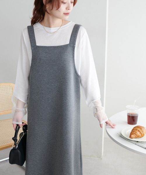 DISCOAT(ディスコート)の「【WEB限定】カットサロペットワンピース(ワンピース・レディース・チャコールグレー/ブラック・MEDIUM)」の19枚目の写真