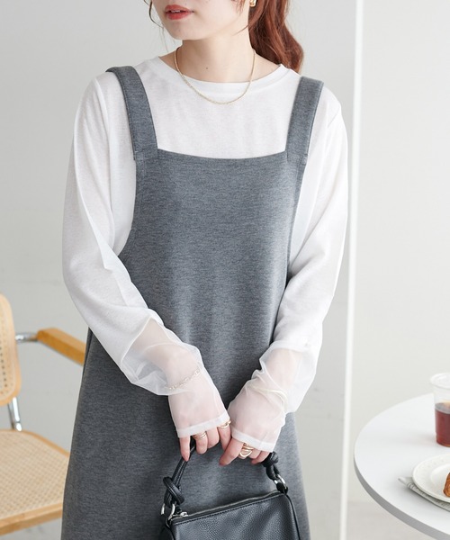 DISCOAT(ディスコート)の「【WEB限定】カットサロペットワンピース(ワンピース・レディース・チャコールグレー/ブラック・MEDIUM)」の18枚目の写真