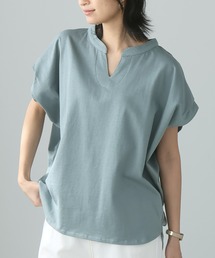 綿100%キーネックドルマンTシャツ