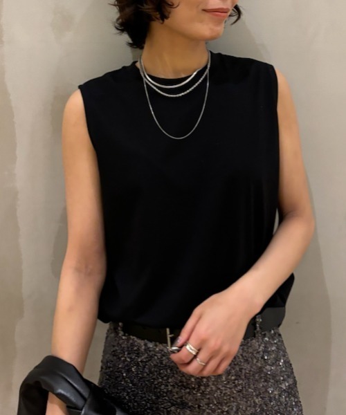 Mila Owen（ミラオーウェン）の「フレンチスリーブカットトップス【手洗い可能】（Tシャツ/カットソー・レディース・ホワイト/イエロー/ブラック・0/1）」の2枚目の写真