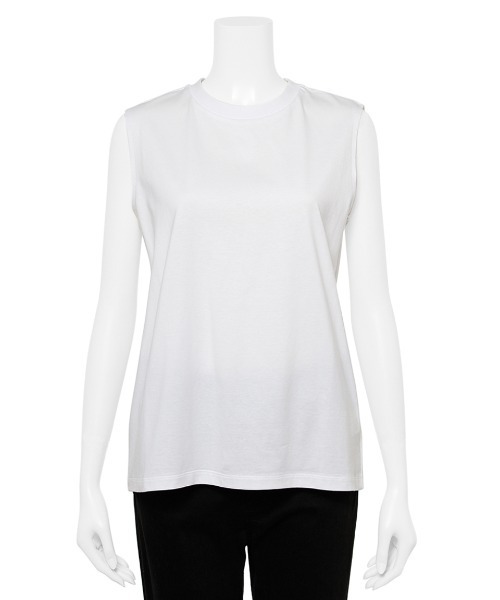 Mila Owen（ミラオーウェン）の「フレンチスリーブカットトップス【手洗い可能】（Tシャツ/カットソー・レディース・ホワイト/イエロー/ブラック・0/1）」の9枚目の写真