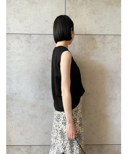 Mila Owen（ミラオーウェン）の「フレンチスリーブカットトップス【手洗い可能】（Tシャツ/カットソー・レディース・ホワイト/イエロー/ブラック・0/1）」の12枚目の写真