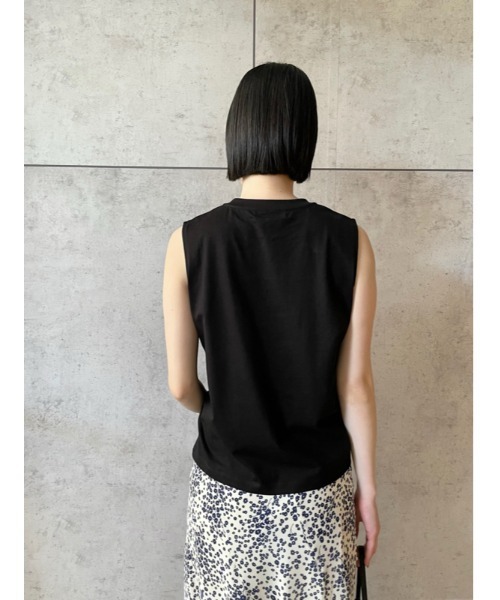 Mila Owen（ミラオーウェン）の「フレンチスリーブカットトップス【手洗い可能】（Tシャツ/カットソー・レディース・ホワイト/イエロー/ブラック・0/1）」の13枚目の写真