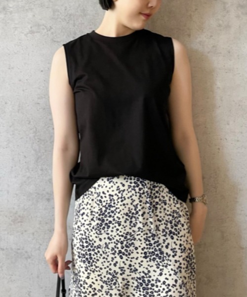 Mila Owen（ミラオーウェン）の「フレンチスリーブカットトップス【手洗い可能】（Tシャツ/カットソー・レディース・ホワイト/イエロー/ブラック・0/1）」の19枚目の写真