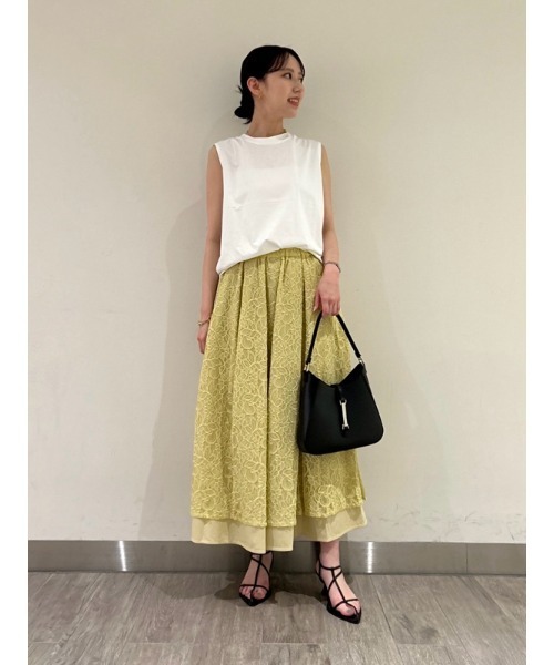 Mila Owen（ミラオーウェン）の「フレンチスリーブカットトップス【手洗い可能】（Tシャツ/カットソー・レディース・ホワイト/イエロー/ブラック・0/1）」の16枚目の写真