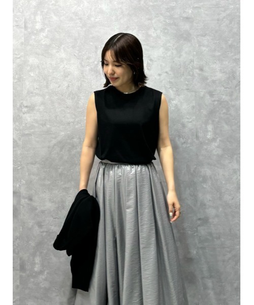 Mila Owen（ミラオーウェン）の「フレンチスリーブカットトップス【手洗い可能】（Tシャツ/カットソー・レディース・ホワイト/イエロー/ブラック・0/1）」の21枚目の写真