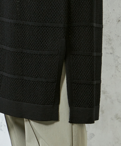 A/C DESIGN BY ALPHA CUBIC(エーシーデザインバイアルファキュービック)の「【接触冷感・洗濯可能】ニットロングジレ(カーディガン/ボレロ・レディース・ベージュ/ブラック・M/L)」の6枚目の写真
