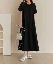 汗ジミ防止Vネックワンピース