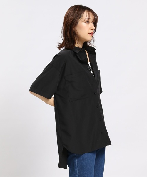 GLOBAL WORK Smile Seed Store（グローバルワーク スマイルシードストア）の「軽やかシャツ半袖/977026（シャツ/ブラウス・レディース・ブラック/ベージュ/チェック/チャコール・LARGE/MEDIUM/SMALL/X-LARGE）」の9枚目の写真