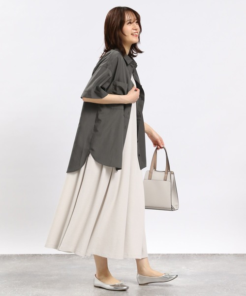 GLOBAL WORK Smile Seed Store（グローバルワーク スマイルシードストア）の「軽やかシャツ半袖/977026（シャツ/ブラウス・レディース・ブラック/ベージュ/チェック/チャコール・LARGE/MEDIUM/SMALL/X-LARGE）」の18枚目の写真