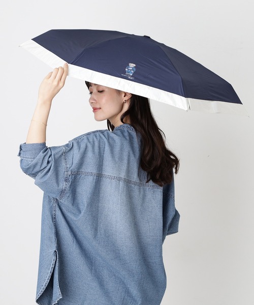 POLO RALPH LAUREN（ポロ ラルフ ローレン）の「【WEB限定】遮光100% 晴雨兼用 コンパクト折りたたみ日傘 ”ワンポイント”（折りたたみ傘・レディース・ベージュ/ネイビー/ダークブルー/ホワイト/ベージュ系その他/オフホワイト/ブラック系その他/ブラック/ネイビー×ホワイト/キャメル/ホワイト×ブルー/ライトブルー/サックスブルー/ホワイト×ブラウン・FREE）」の14枚目の写真