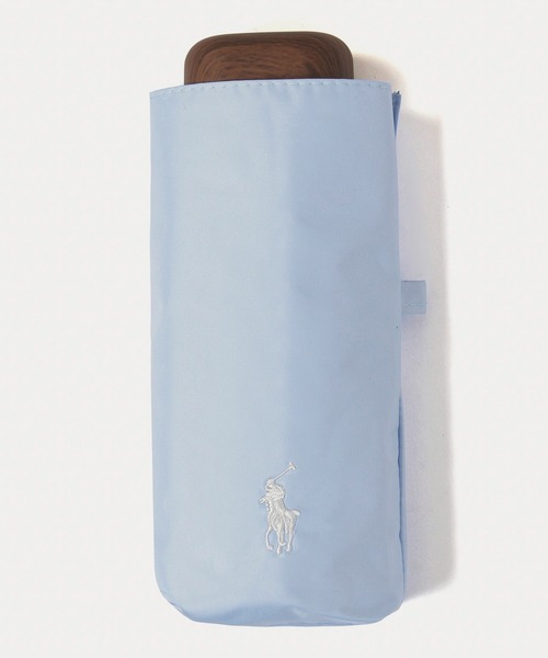 POLO RALPH LAUREN（ポロ ラルフ ローレン）の「【WEB限定】遮光100% 晴雨兼用 コンパクト折りたたみ日傘 ”ワンポイント”（折りたたみ傘・レディース・ベージュ/ネイビー/ダークブルー/ホワイト/ベージュ系その他/オフホワイト/ブラック系その他/ブラック/ネイビー×ホワイト/キャメル/ホワイト×ブルー/ライトブルー/サックスブルー/ホワイト×ブラウン・FREE）」の10枚目の写真