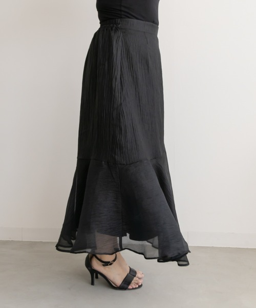 CLETTE（クレット）の「アシメ切替シアーフレアスカート（スカート・レディース・ピンク/モカ/ブラック・LL/3L/4L）」の18枚目の写真