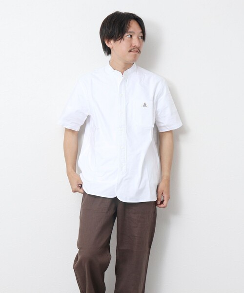 GEVACO（ゲバコ）の「【GEVACO/ゲバコ】オックスバンドカラー半袖シャツ（シャツ/ブラウス・メンズ・ホワイト/ブラック系その他/ブラック系その他3/オレンジ系その他・M/L）」の6枚目の写真
