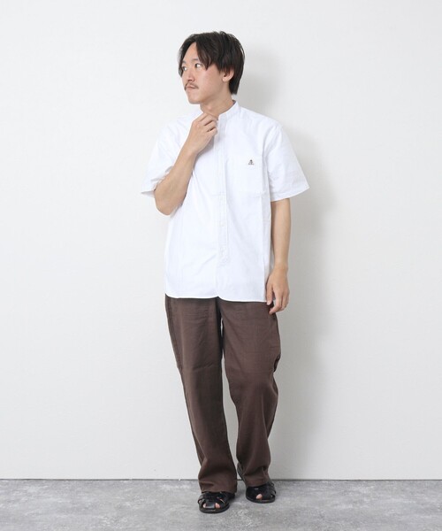 GEVACO（ゲバコ）の「【GEVACO/ゲバコ】オックスバンドカラー半袖シャツ（シャツ/ブラウス・メンズ・ホワイト/ブラック系その他/ブラック系その他3/オレンジ系その他・M/L）」の11枚目の写真