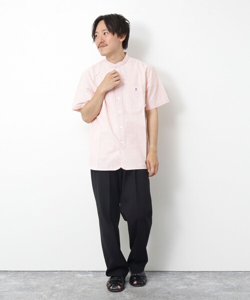 GEVACO（ゲバコ）の「【GEVACO/ゲバコ】オックスバンドカラー半袖シャツ（シャツ/ブラウス・メンズ・ホワイト/ブラック系その他/ブラック系その他3/オレンジ系その他・M/L）」の21枚目の写真