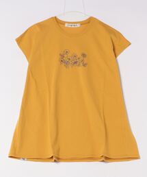 30／－天竺ラインステッチ刺繍Tシャツ