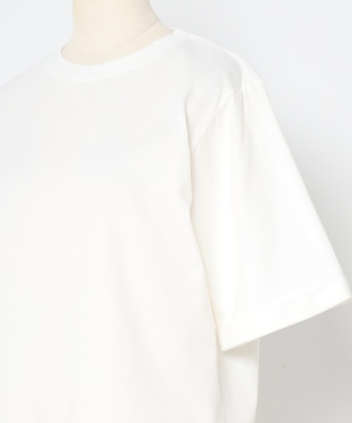 Bonjour Sagan(ボンジュールサガン)の「ロールアップスリーブレタリングロゴ刺繍Tシャツ(Tシャツ/カットソー・レディース・ブラック×ホワイト/ホワイト×ブラック/ホワイト×グリーン/ホワイト×ピンク・FREE)」の11枚目の写真