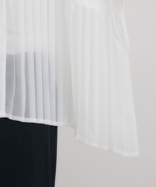 1%(イチ パーセント)の「1% オックスシアープリーツブラウス(シャツ/ブラウス・レディース・ブルー/ホワイト・FREE)」の5枚目の写真