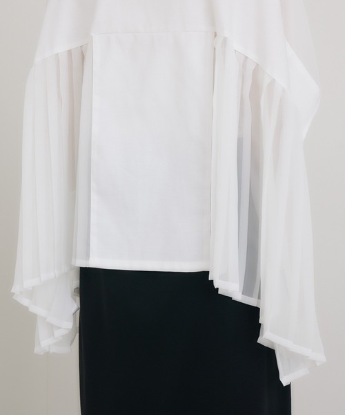1%(イチ パーセント)の「1% オックスシアープリーツブラウス(シャツ/ブラウス・レディース・ブルー/ホワイト・FREE)」の3枚目の写真