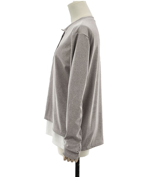 Dewlily(デューリリー)の「レイヤード風ドッキングシャツ(シャツ/ブラウス・レディース・ブラック/グレー・XL/L/M)」の16枚目の写真