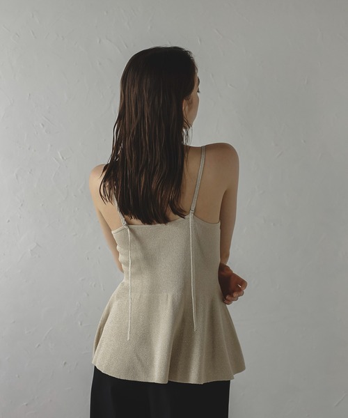 MINERTE(ミネルテ)の「【MINERTE】peplum knit camisole / ペプラムラメニットキャミソール(キャミソール・レディース・ライトベージュ/チャコールグレー・FREE)」の8枚目の写真
