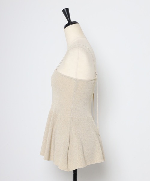 MINERTE(ミネルテ)の「【MINERTE】peplum knit camisole / ペプラムラメニットキャミソール(キャミソール・レディース・ライトベージュ/チャコールグレー・FREE)」の17枚目の写真