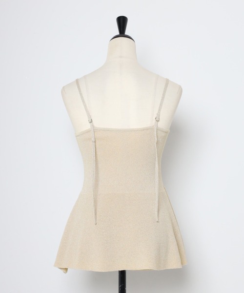 MINERTE(ミネルテ)の「【MINERTE】peplum knit camisole / ペプラムラメニットキャミソール(キャミソール・レディース・ライトベージュ/チャコールグレー・FREE)」の18枚目の写真