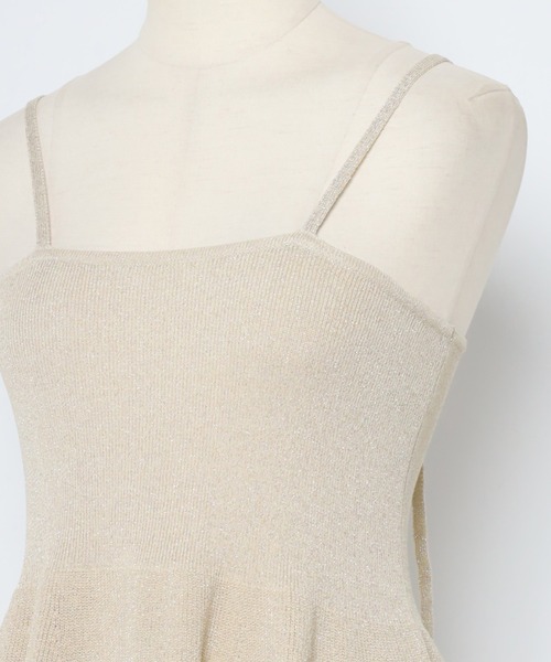 MINERTE(ミネルテ)の「【MINERTE】peplum knit camisole / ペプラムラメニットキャミソール(キャミソール・レディース・ライトベージュ/チャコールグレー・FREE)」の19枚目の写真