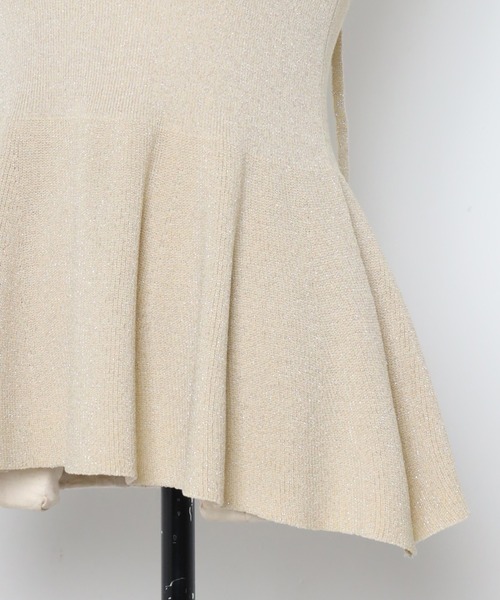 MINERTE(ミネルテ)の「【MINERTE】peplum knit camisole / ペプラムラメニットキャミソール(キャミソール・レディース・ライトベージュ/チャコールグレー・FREE)」の20枚目の写真