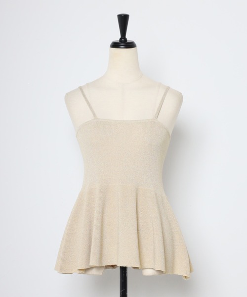 MINERTE(ミネルテ)の「【MINERTE】peplum knit camisole / ペプラムラメニットキャミソール(キャミソール・レディース・ライトベージュ/チャコールグレー・FREE)」の22枚目の写真