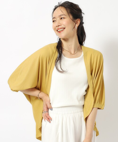 SHOO・LA・RUE（シューラルー）の「◆【UV】女性らしさをプラスする ボレロカーディガン（カーディガン/ボレロ・レディース・イエロー/ベビーピンク/ブラック/ブルー/ライトグレー/オリーブ・00）」の5枚目の写真