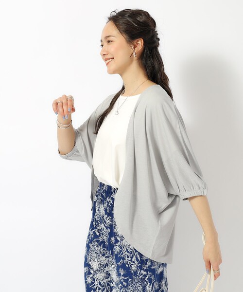 SHOO・LA・RUE（シューラルー）の「◆【UV】女性らしさをプラスする ボレロカーディガン（カーディガン/ボレロ・レディース・イエロー/ベビーピンク/ブラック/ブルー/ライトグレー/オリーブ・00）」の8枚目の写真