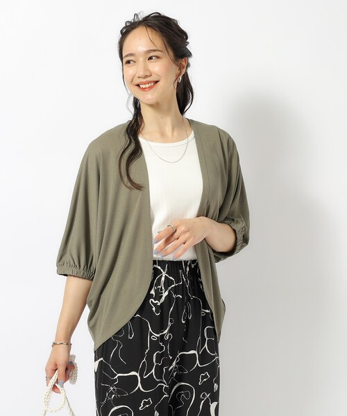 SHOO・LA・RUE（シューラルー）の「◆【UV】女性らしさをプラスする ボレロカーディガン（カーディガン/ボレロ・レディース・イエロー/ベビーピンク/ブラック/ブルー/ライトグレー/オリーブ・00）」の16枚目の写真