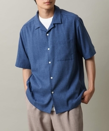 【シワ・毛玉になりにくい/イージーケア】メランジオープンカラー半袖シャツ